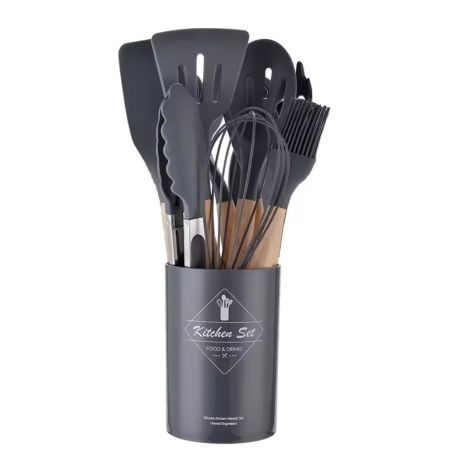 12PCS Premium Silicone Kitchenware Set (black)