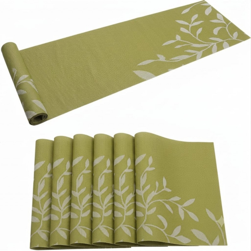 7 Pcs Placemat Set (6 Pcs + 1 Runner) Lemon